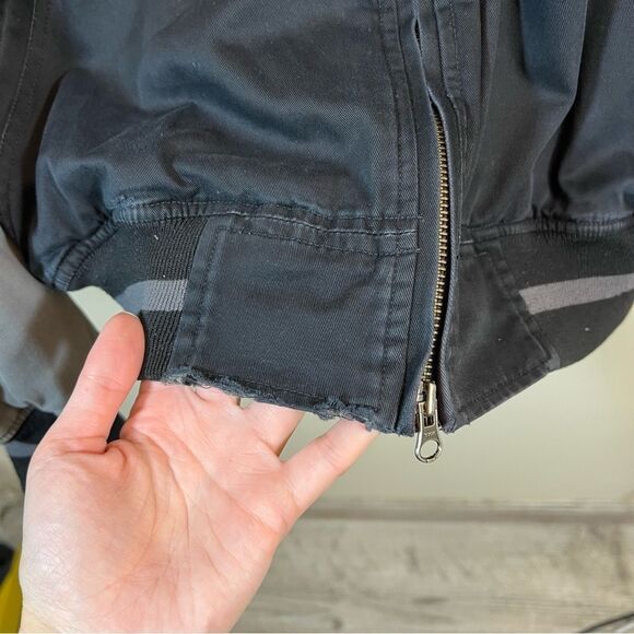 Harley Davidson Men’s Black Gray Bomber Jacket Medium - Picture 5 of 12